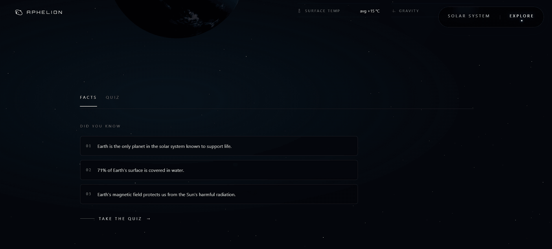 Aphelion - earth facts
