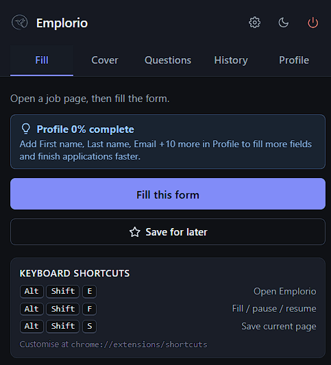 Emplorio - auto fill