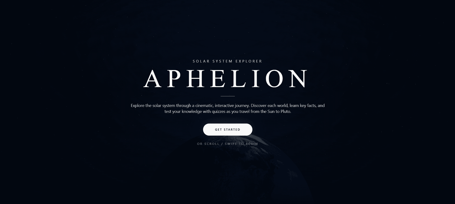 Aphelion - landing page