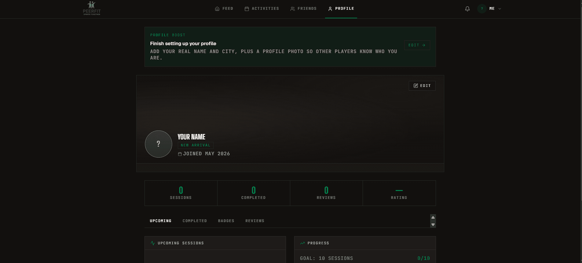PeerFit v2 - profile