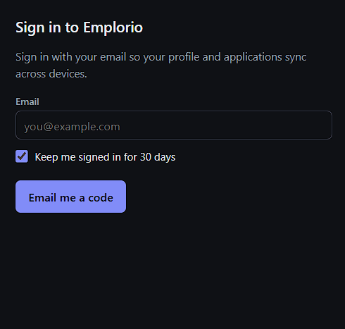 Emplorio - sign in