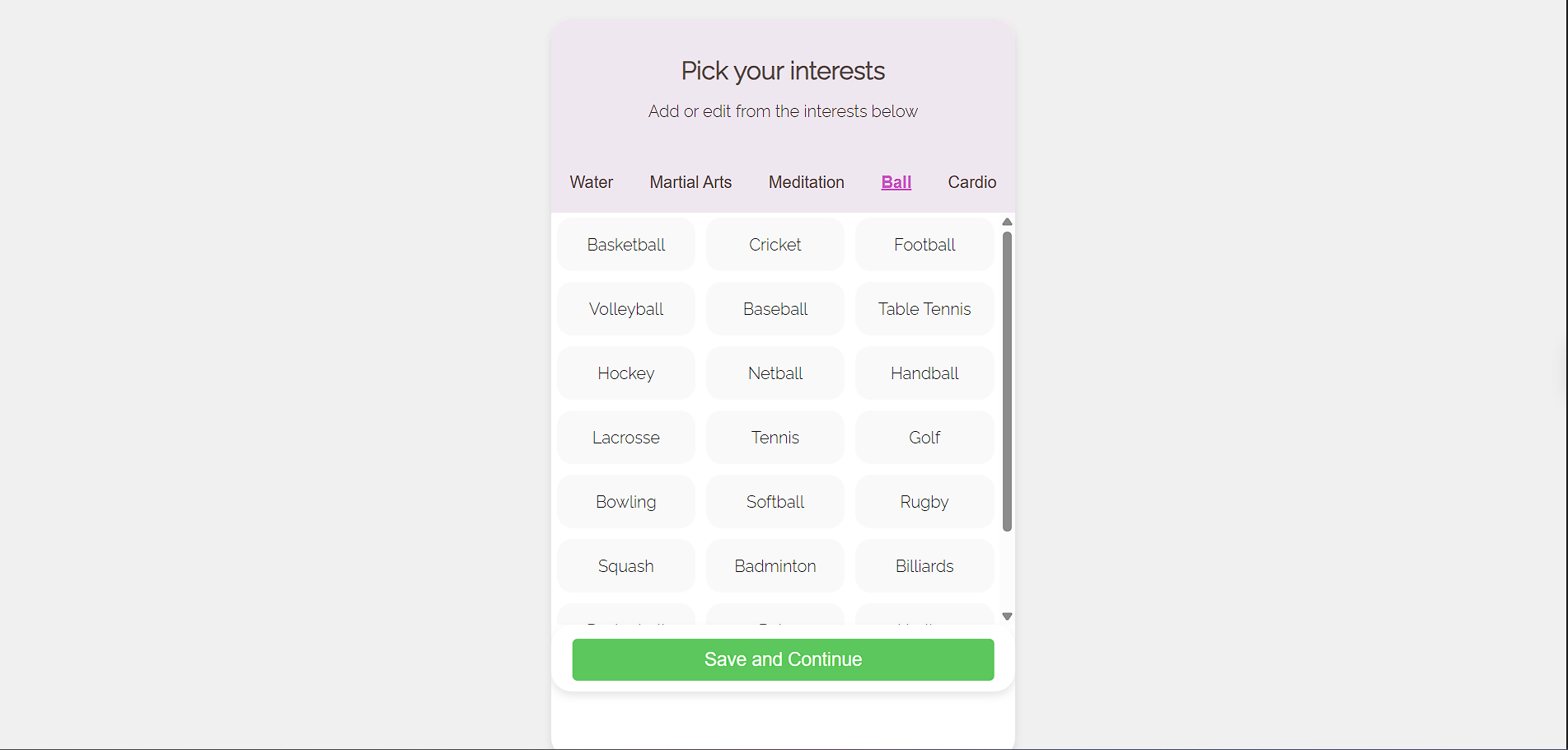PeerFit v1 - interests