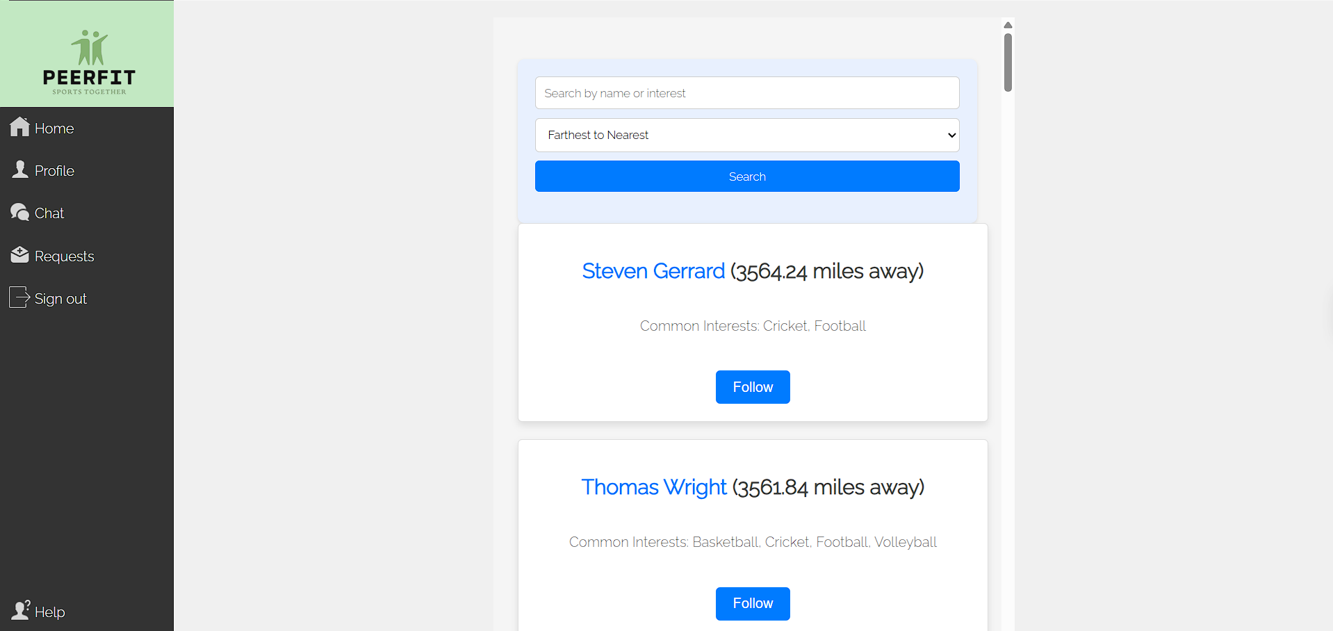PeerFit v1 - feed